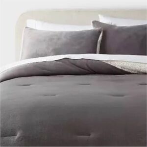 Threshold King Faux Shearling 3-Piece Comforter Set